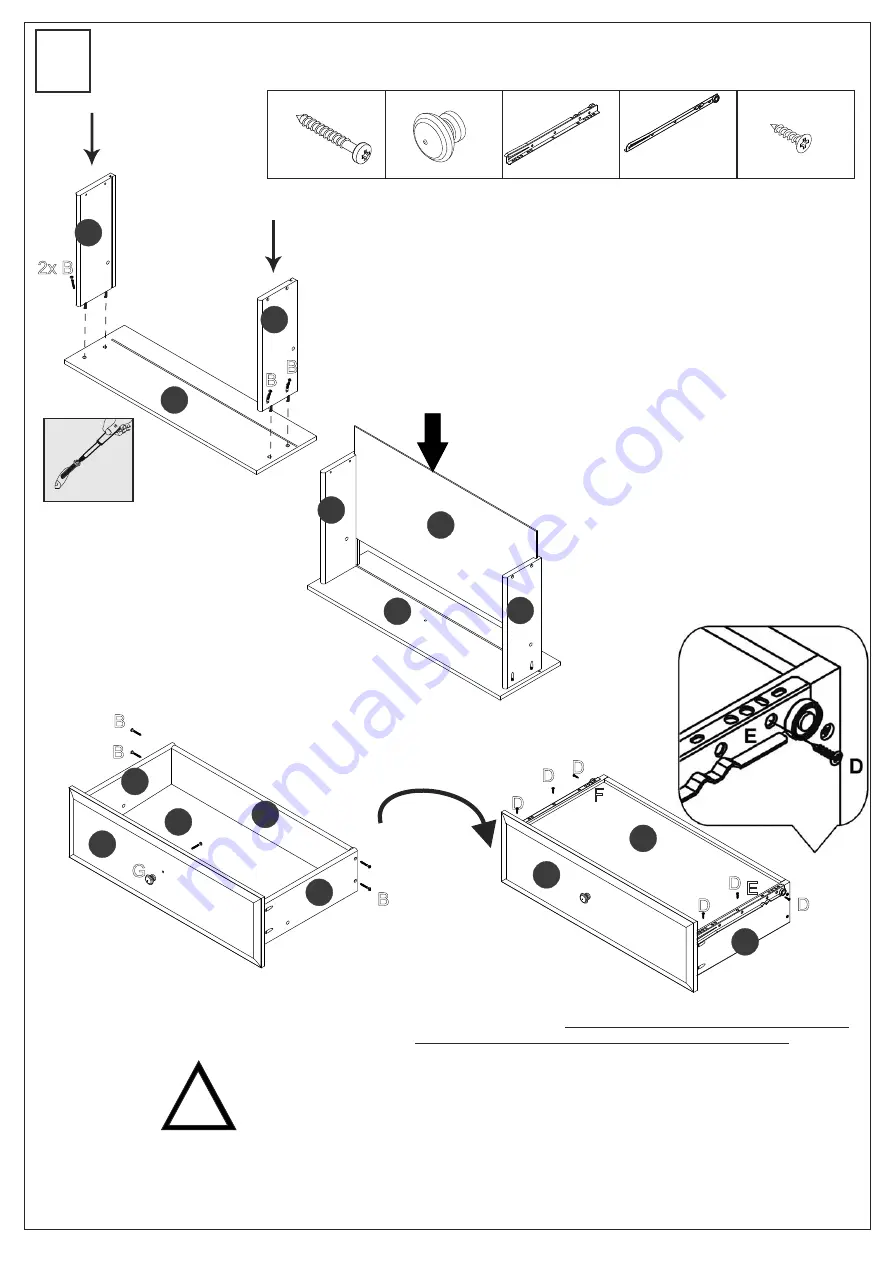 adeptus Cottage 3 Drawer End Table 78102 Assembly Instructions Manual Download Page 10