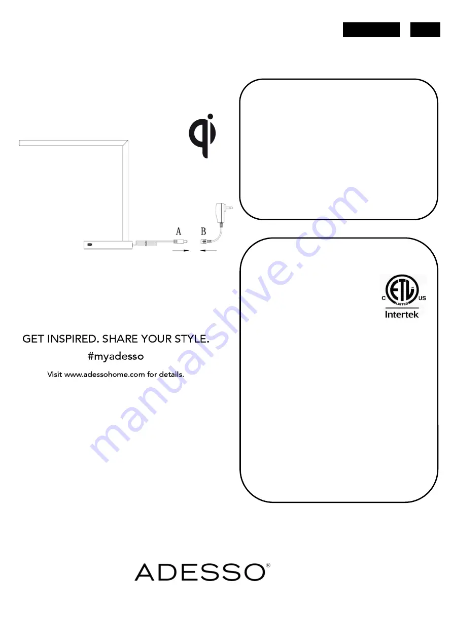 Adesso Aidan AdessoCharge Assembly Instruction Download Page 2