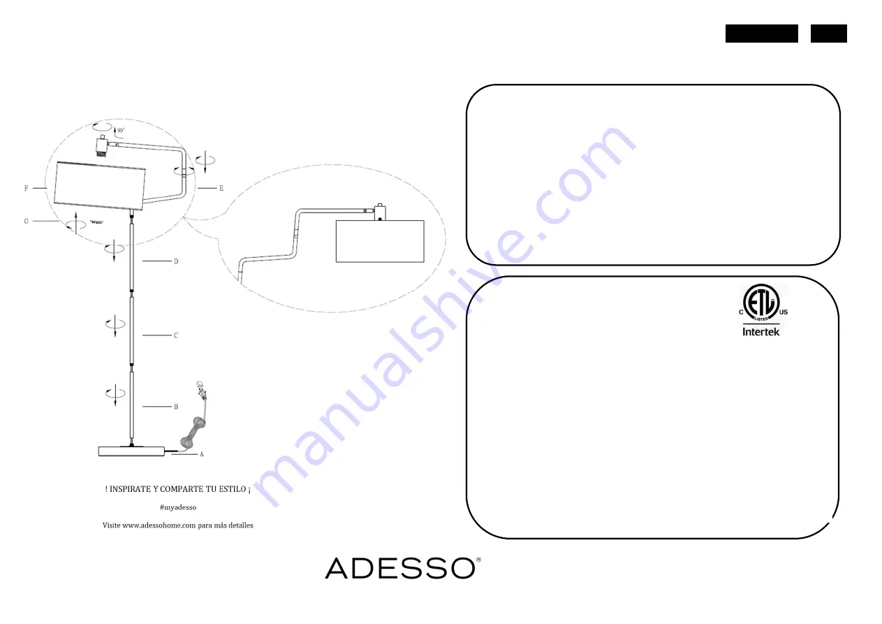 Adesso Jacob 4158-21 Assembly Instruction Download Page 2