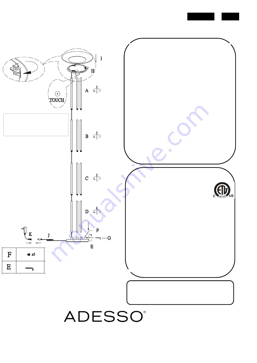 Adesso Newton 5172-21 Assembly Instruction Download Page 1