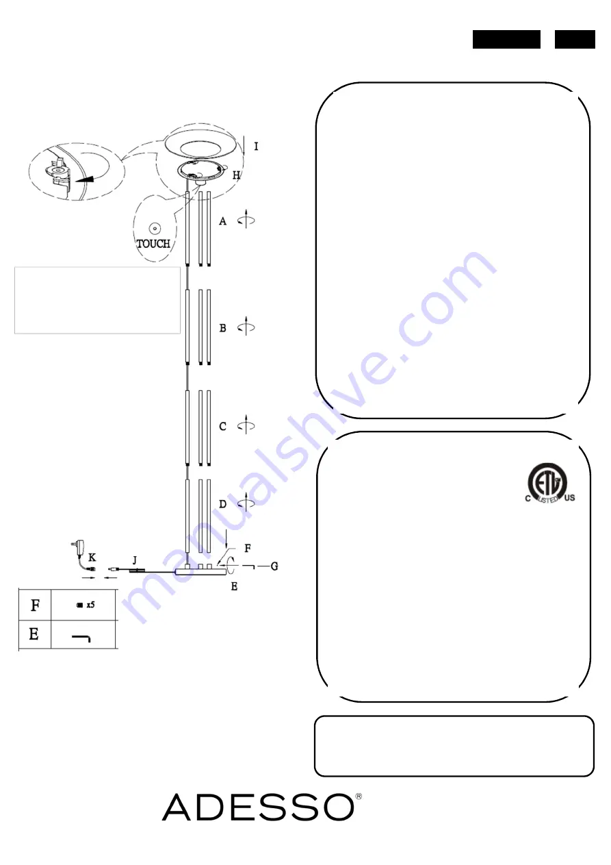 Adesso Newton 5172-21 Assembly Instruction Download Page 2