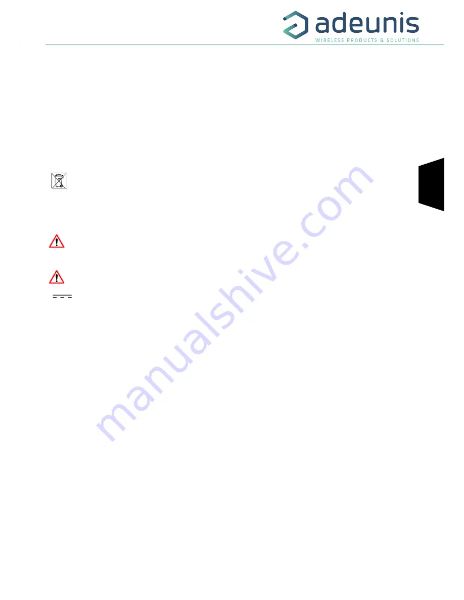 Adeunis RF FIELD TEST DEVICE sigfox Europe RC1 User Manual Download Page 31