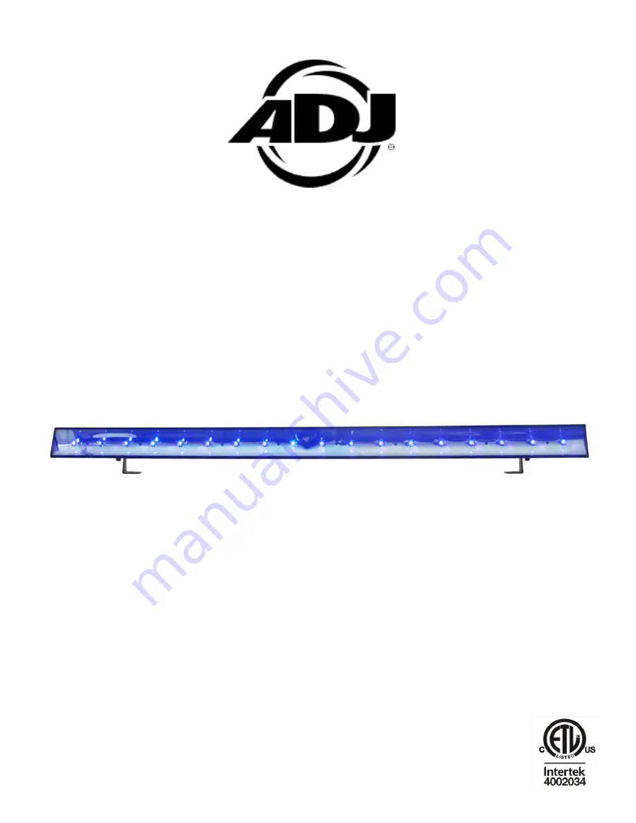 ADJ ECO UV BAR DMX User Manual Download Page 1