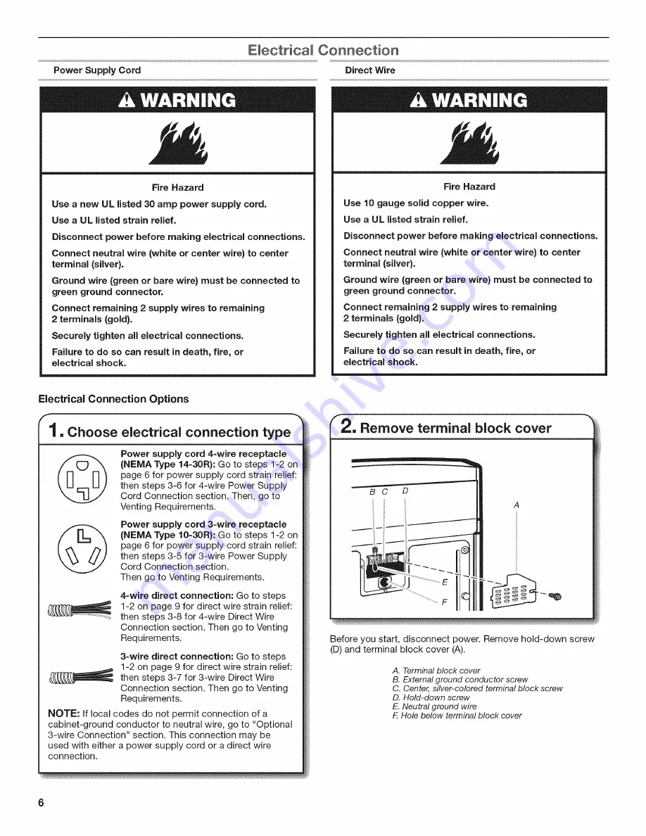 Admiral AED4675YQ0 Installation Instructions Manual Download Page 6