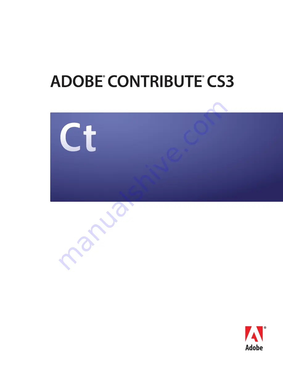 Adobe 38040286 - Contribute CS3 - PC Скачать руководство пользователя страница 1