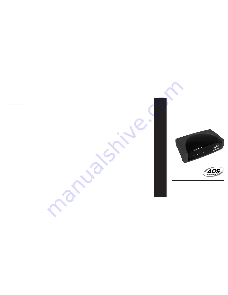 ADS Technologies ADS USB 2.0 Ultra Hub  USBH-2004 USBH-2004 User Manual Download Page 1