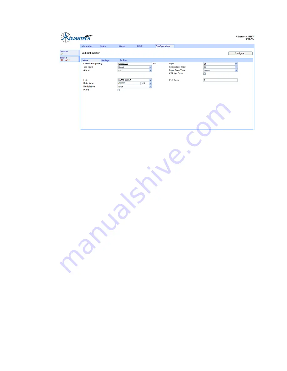 Advantech L-Band Satellite Modulator Installation And Operation Manual Download Page 60