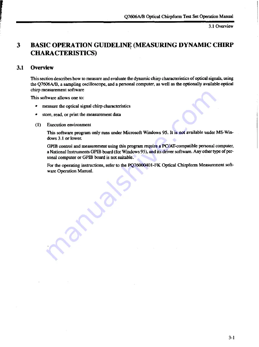 advantest corporation Q7606A Operation Manual Download Page 28