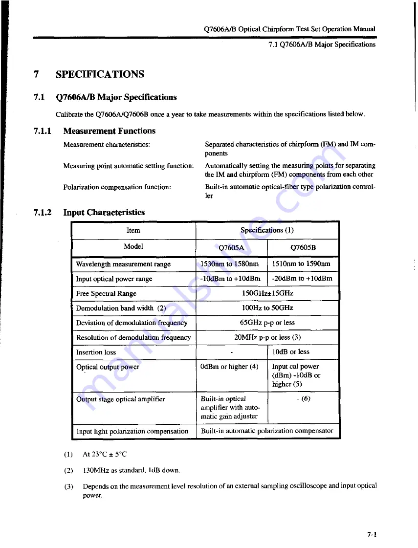 advantest corporation Q7606A Скачать руководство пользователя страница 53