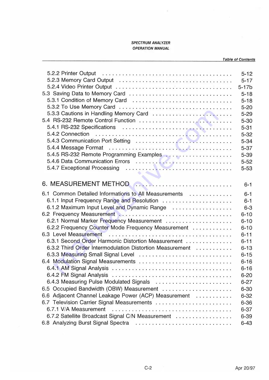 advantest corporation u3641 Operation Manual Download Page 20