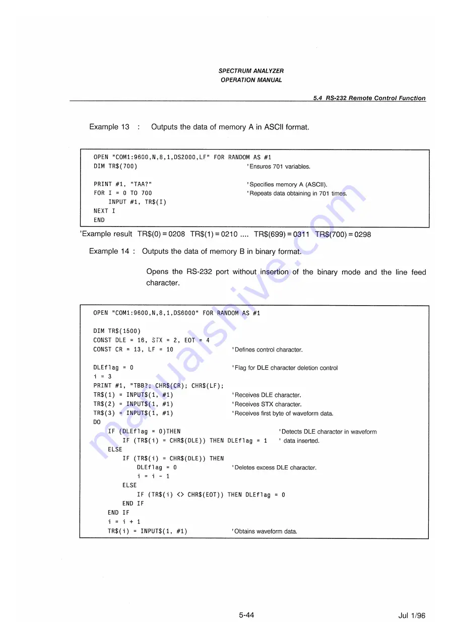 advantest corporation u3641 Operation Manual Download Page 112