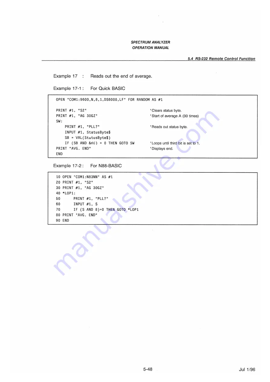 advantest corporation u3641 Operation Manual Download Page 116