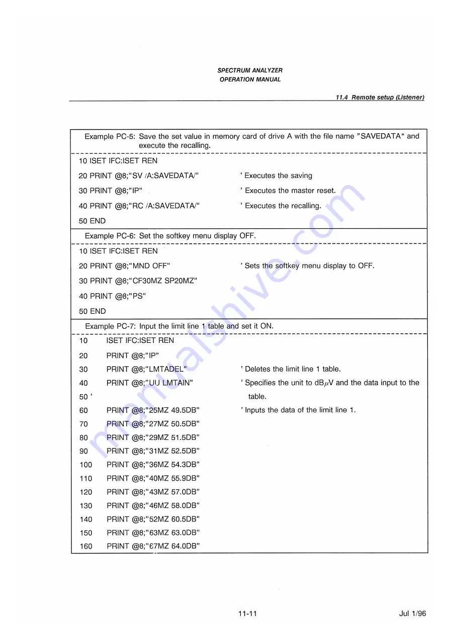 advantest corporation u3641 Operation Manual Download Page 361