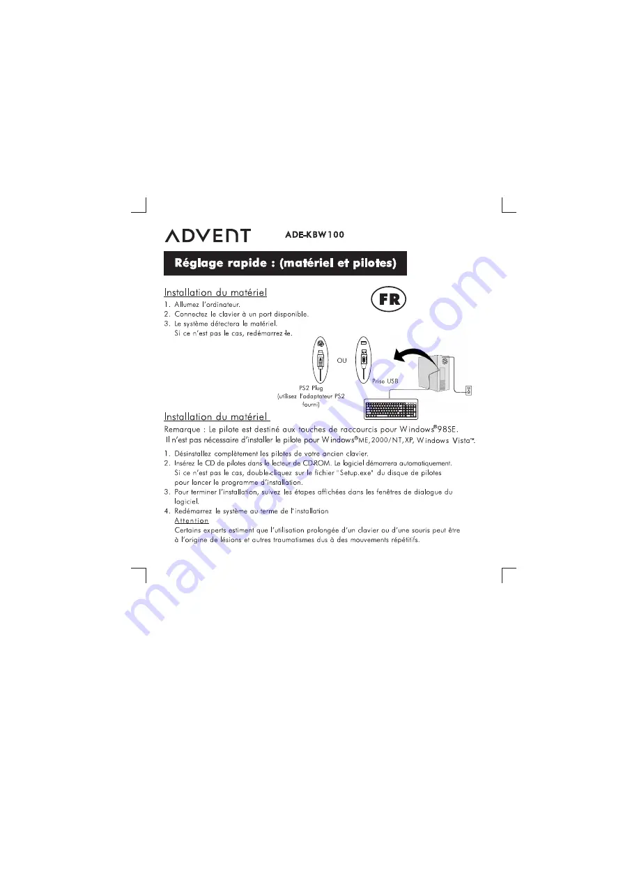 Advent ADE-KBW100 User Manual Download Page 14