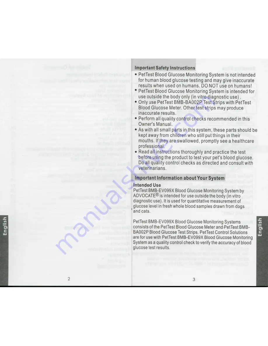 Advocate PetTest Owner'S Manual Download Page 3