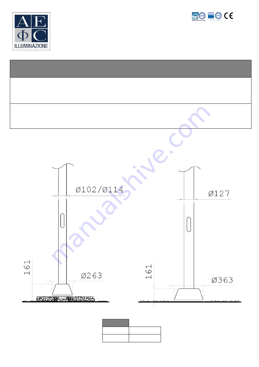 AEC ILLUMINAZIONE BASE BA/1 Mounting Instructions Download Page 1