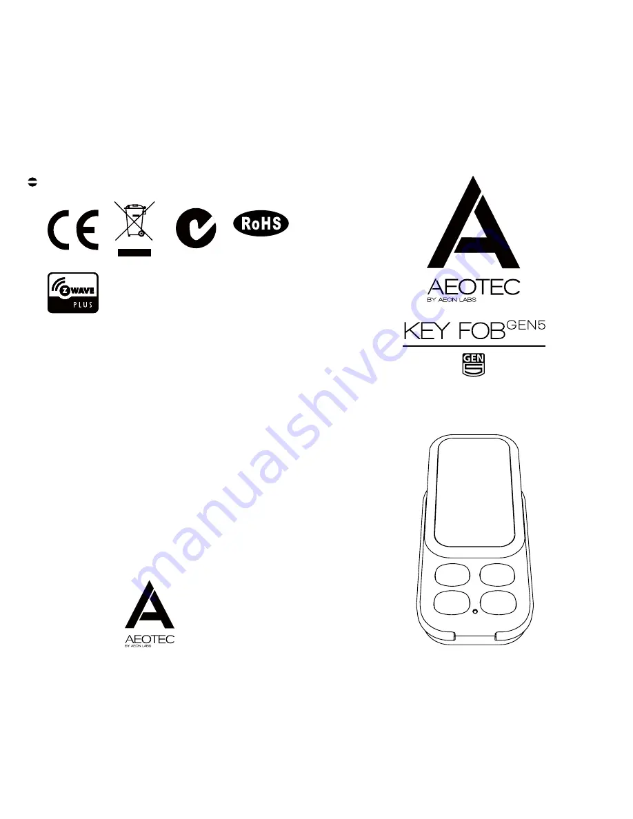 Aeon Aeotec Key Fob Gen5 Скачать руководство пользователя страница 1