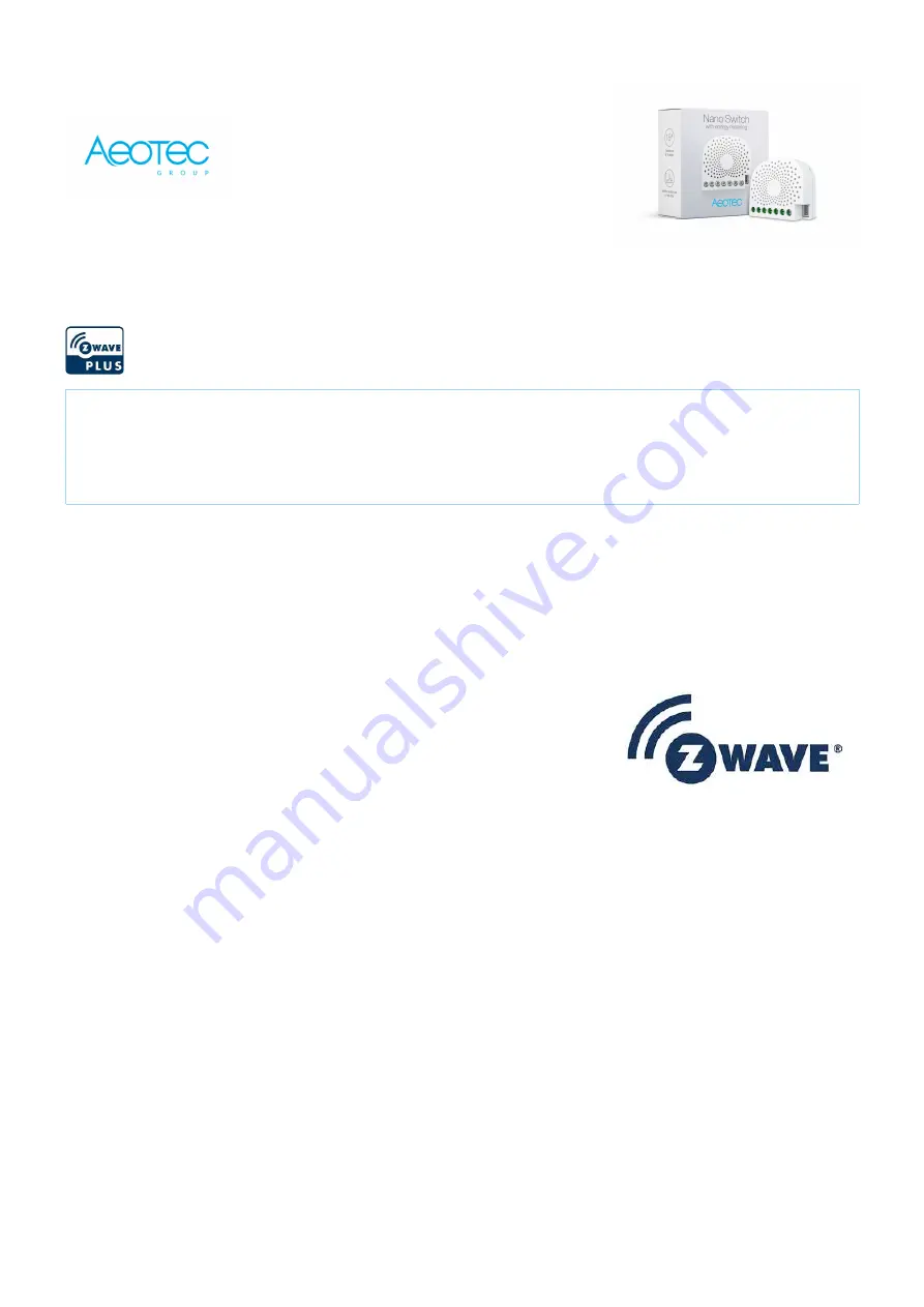 Aeotec AEOEZW116 Quick Start Manual Download Page 1