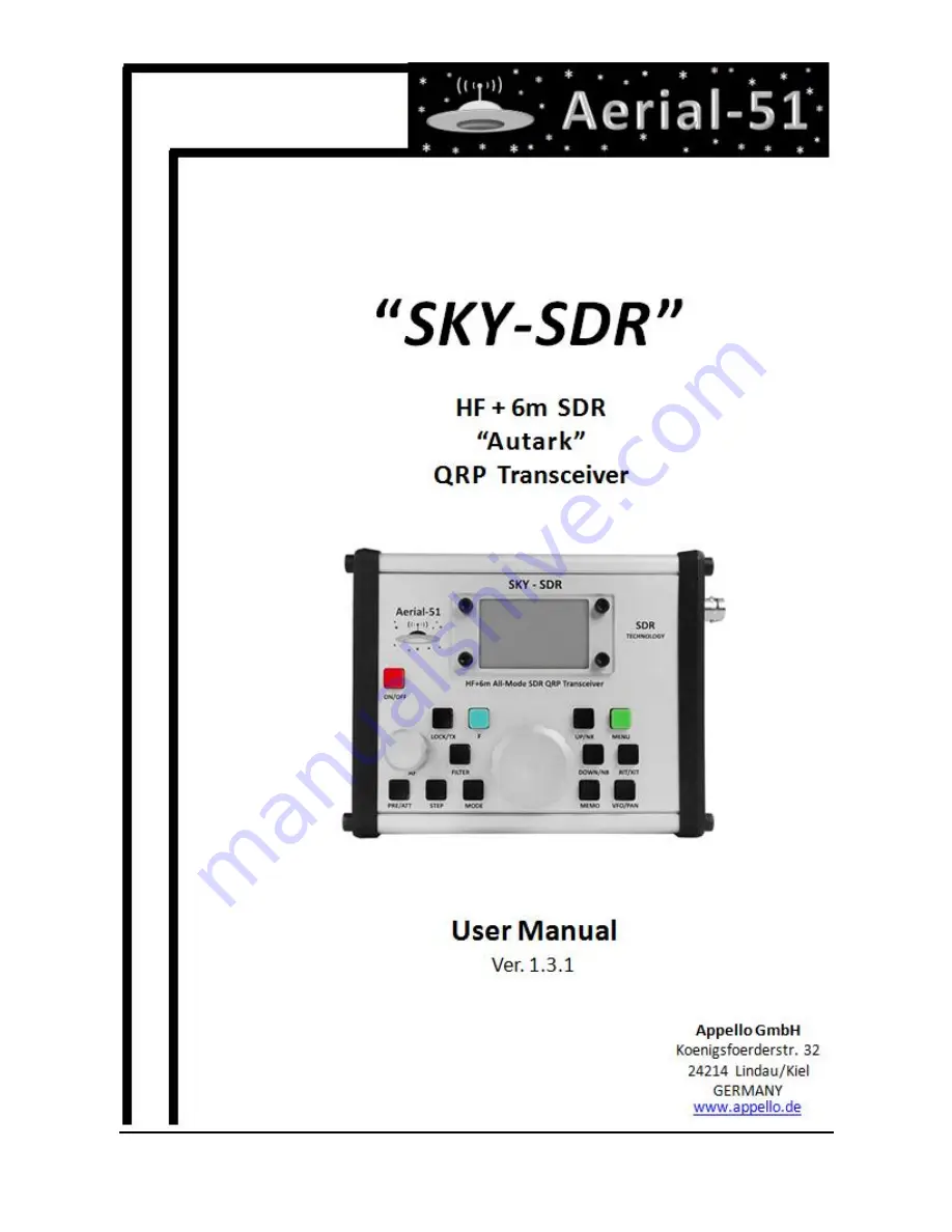 Aerial-51 SKY-SDR Скачать руководство пользователя страница 1