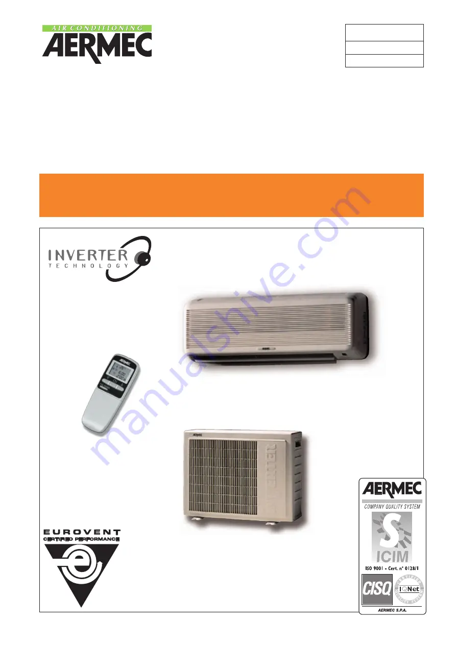 AERMEC Inverter Technology CMG IE Series Скачать руководство пользователя страница 1