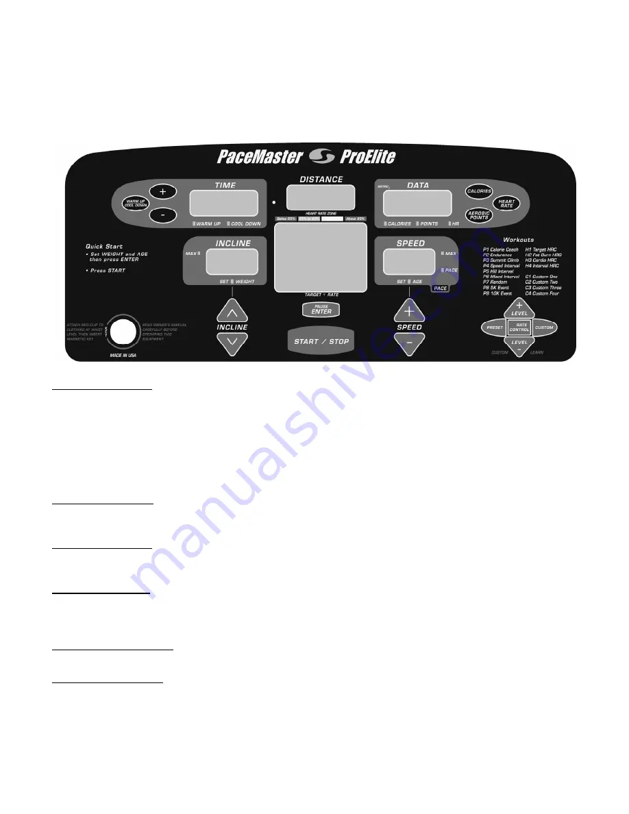 Aerobics PaceMaster ProElite Owner'S Manual Download Page 9