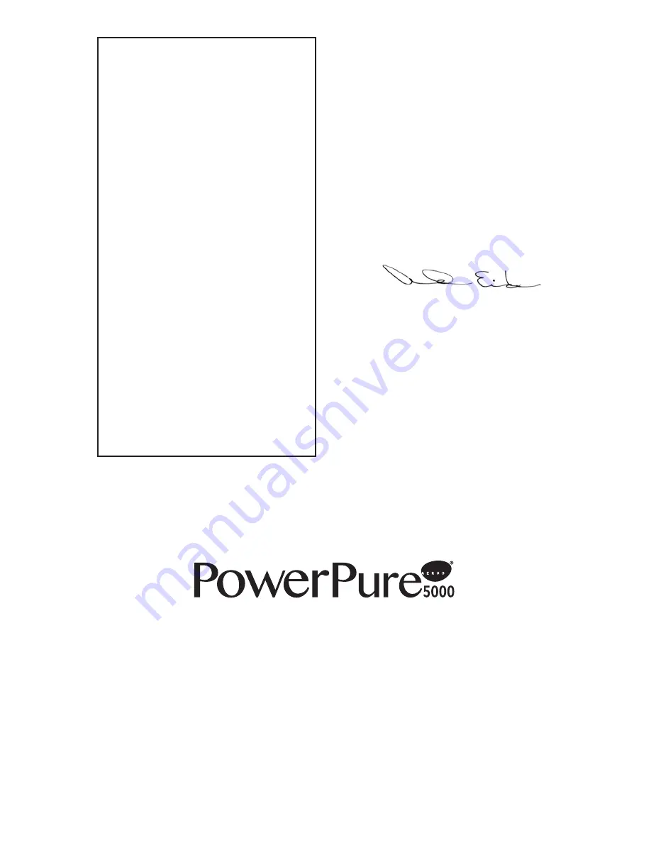 Aerus PowerPure 5000 Owner'S Manual Download Page 12