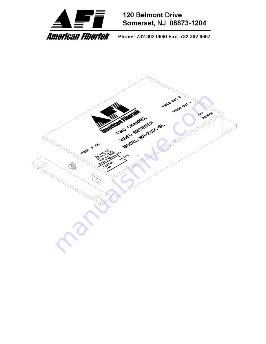 AFi MR-220C-SL Instruction Manual Download Page 1