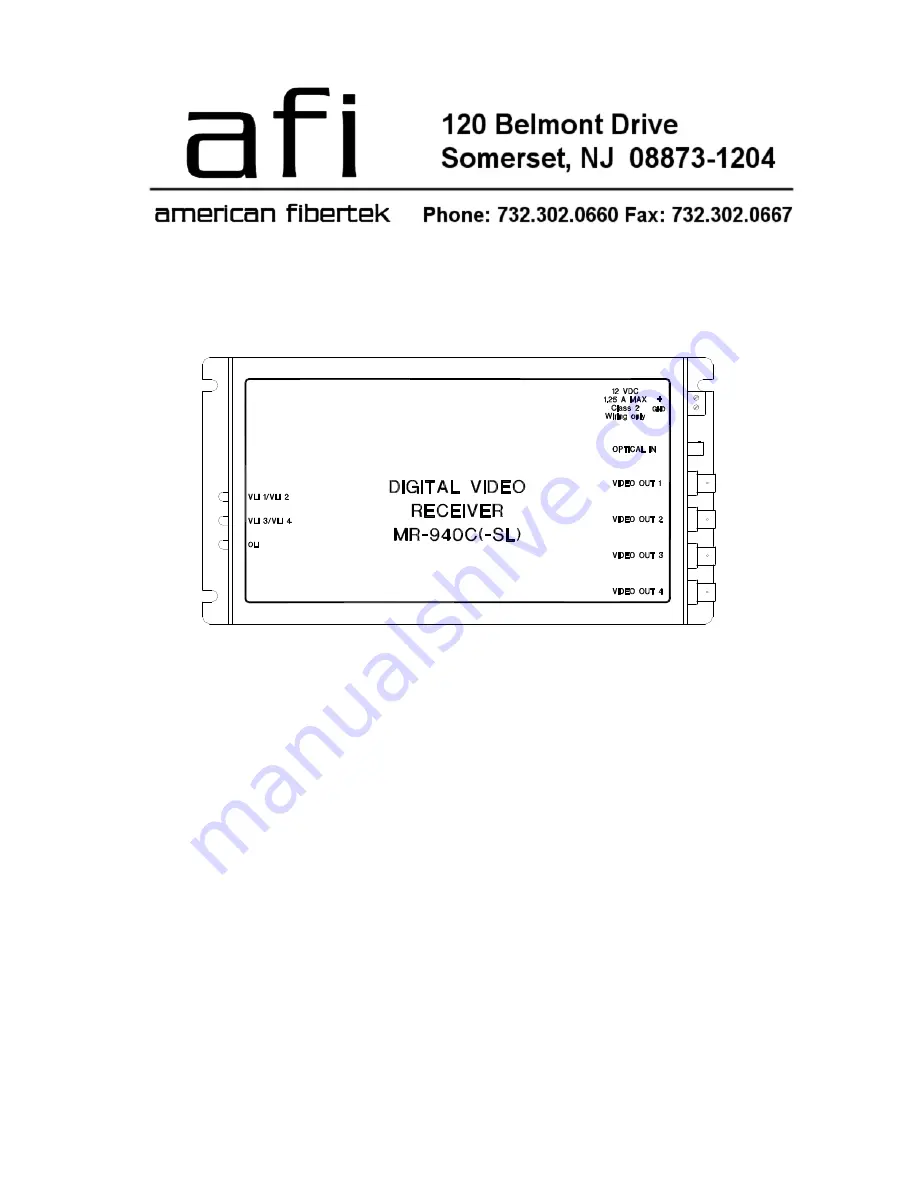 AFi MR-940C-SL Instruction Manual Download Page 1