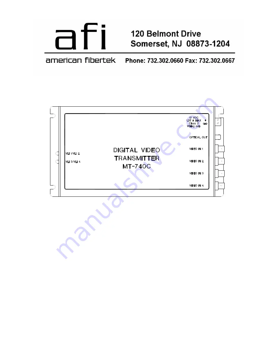 AFi MT-740C Instruction Manual Download Page 1