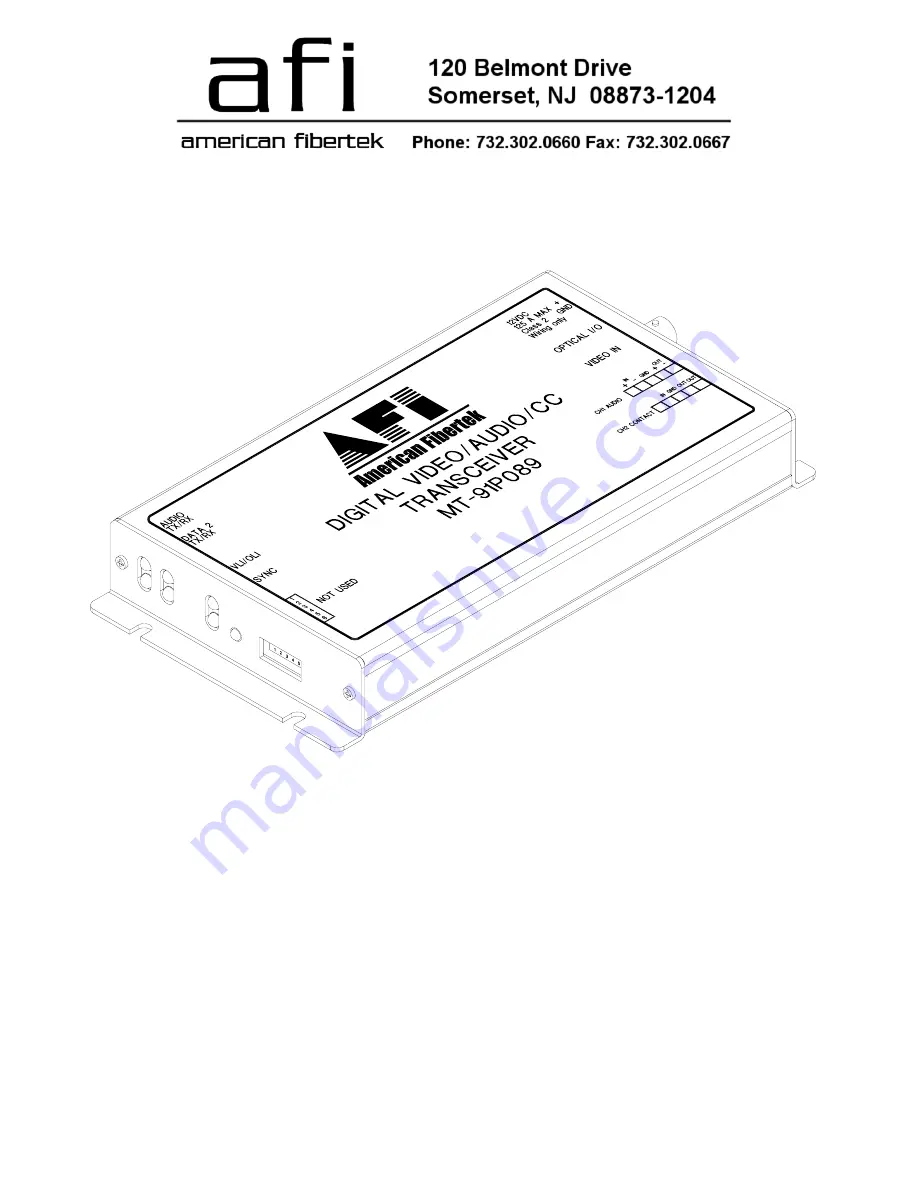 AFi MT-91P089 Instruction Manual Download Page 1