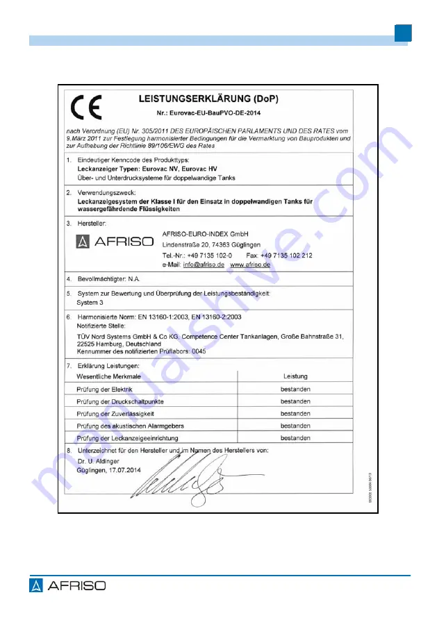 AFRISO 312.011.15 Operating Instructions Manual Download Page 116