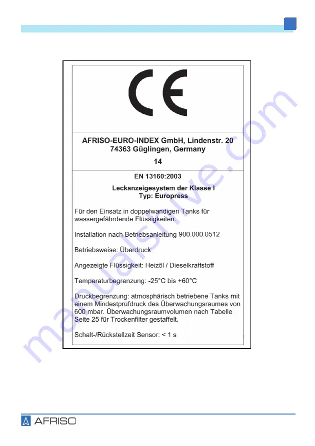 AFRISO Europress Operating Instructions Manual Download Page 114