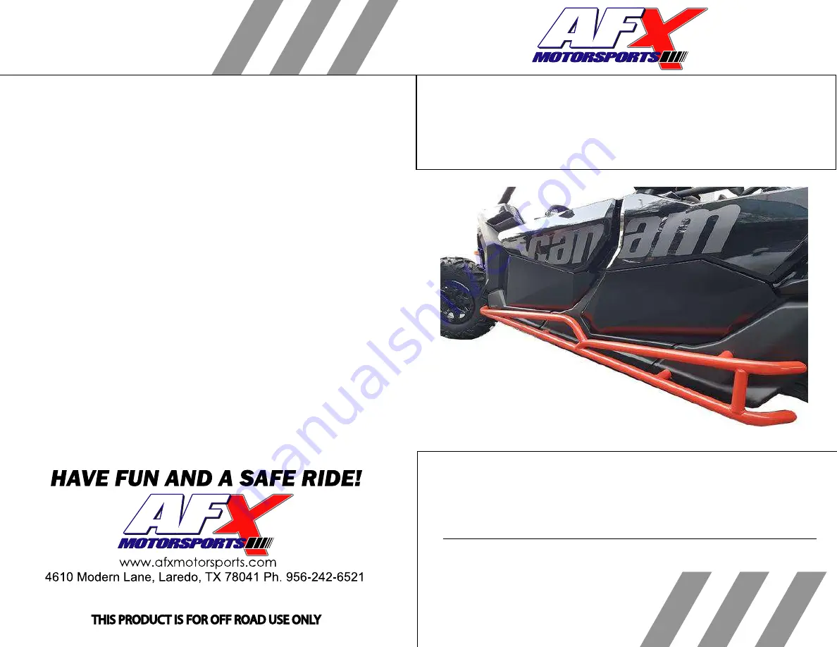 AFX CAN AM MAVERICK
 X3 MAX PRO032 Installation Manual Download Page 1