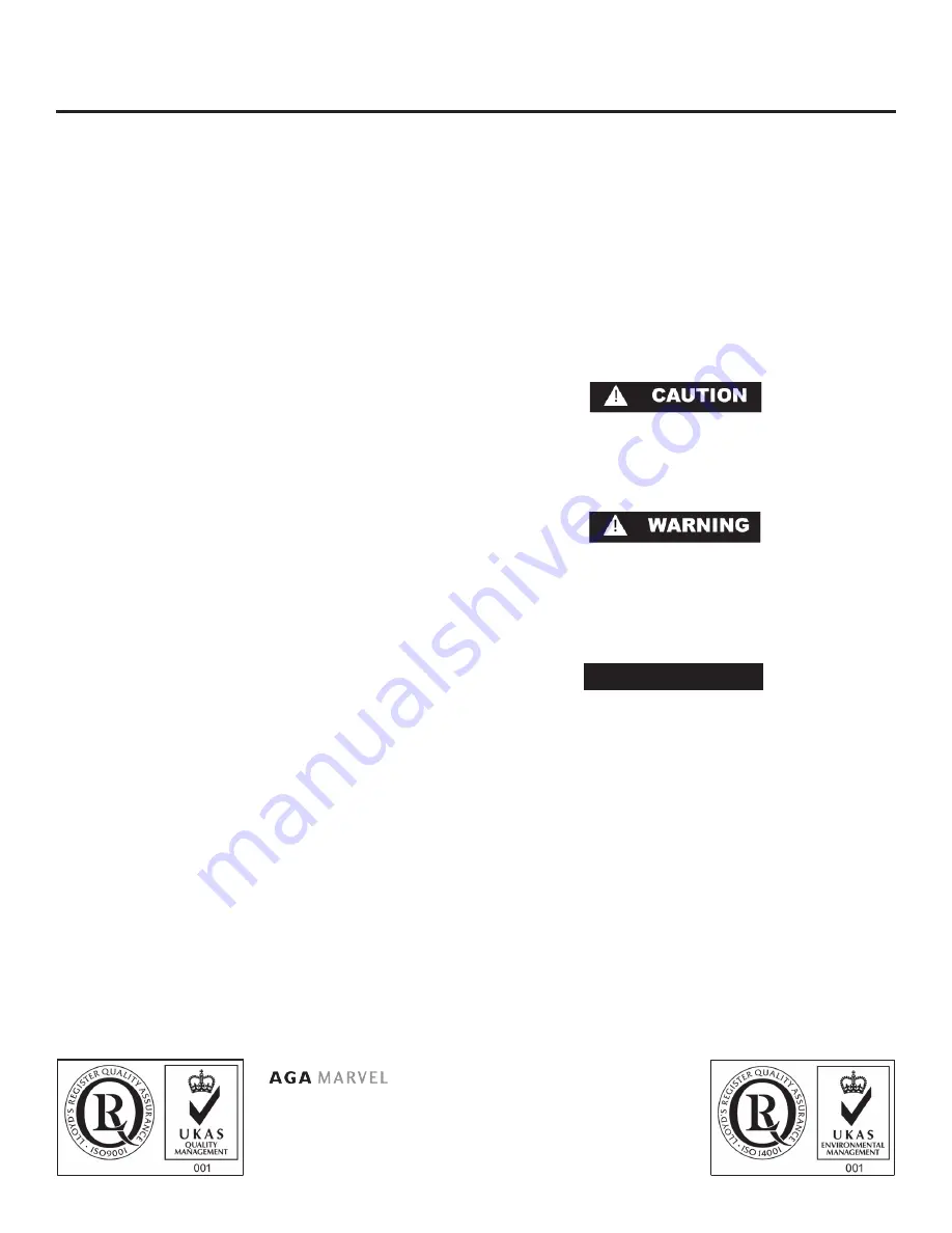 AGA marvel 4EAF Installation, Operation And Maintenance Instructions Download Page 2