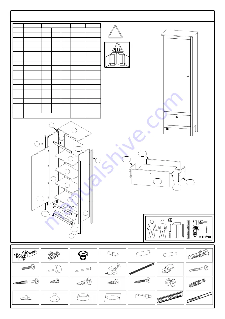 agatameble LOFT B156-REG1D1S Assembly Instructions Manual Download Page 3