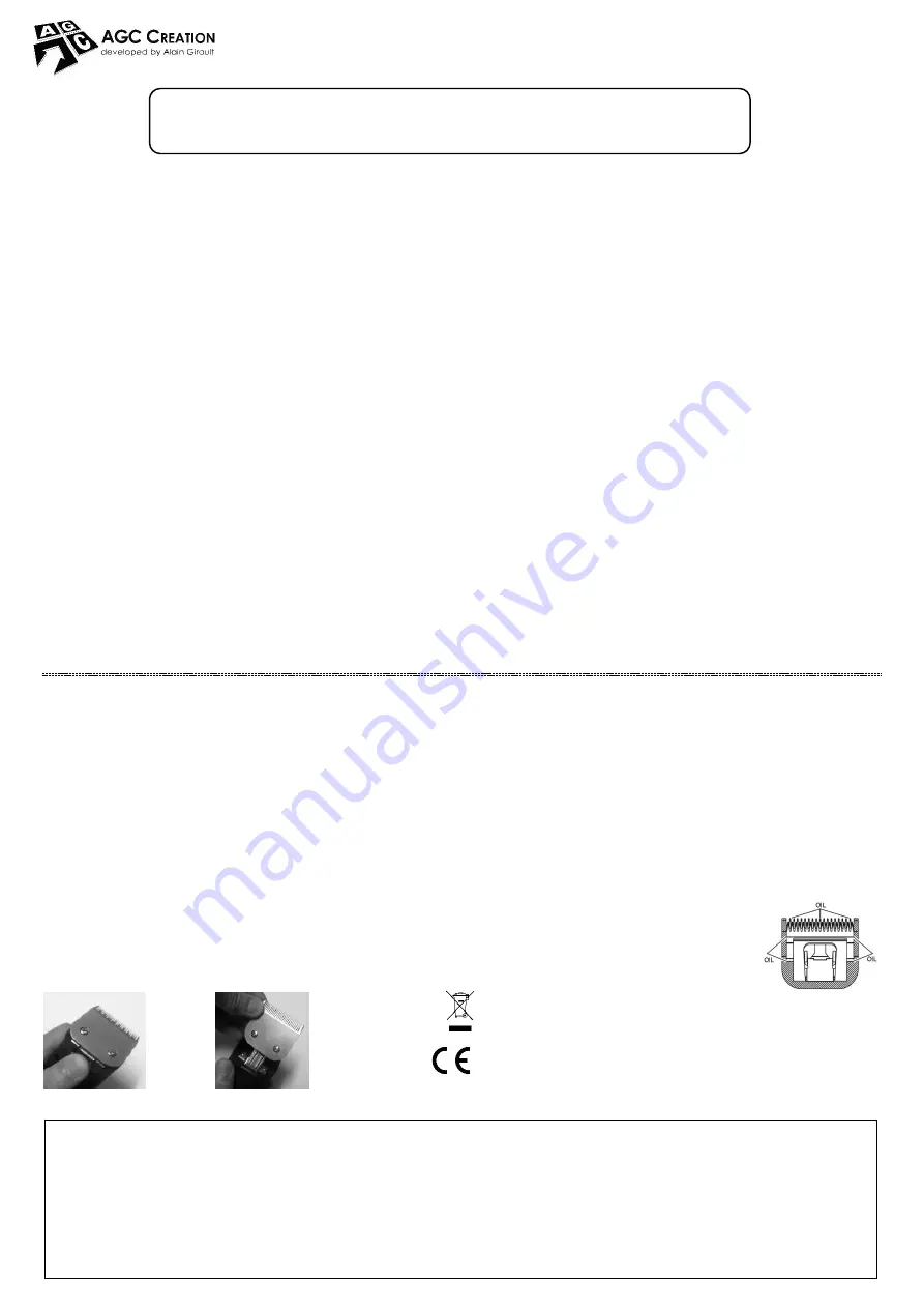 AGC CREATION CLIPPER T004 Instructions For Use, Maintenance And Safety Download Page 2