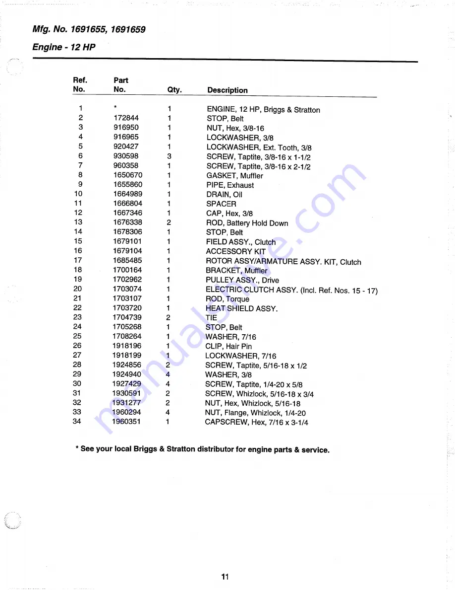 AGCO Allis 1691659 Parts Manual Download Page 13