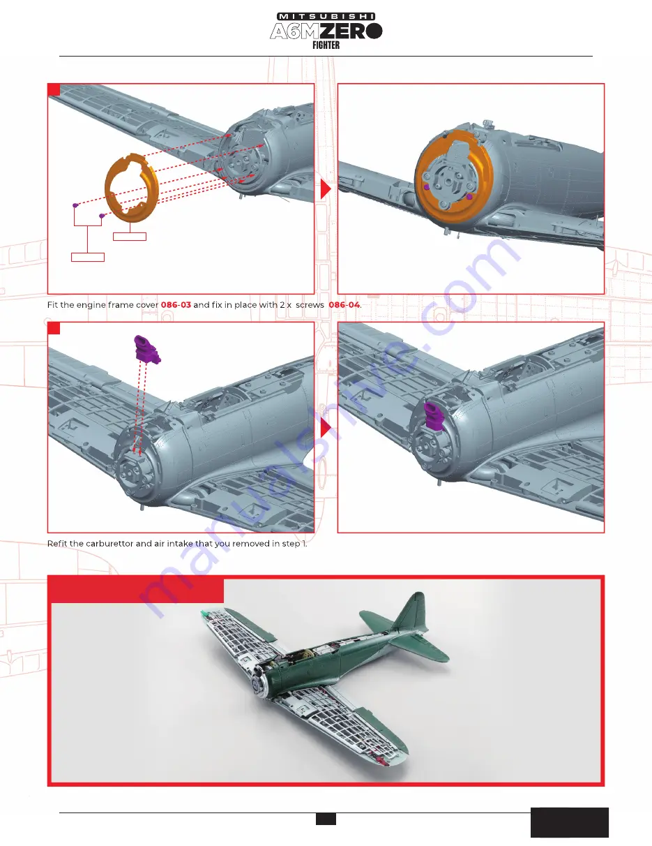 Agora Models Hachette Mitsubishi A6MZERO FIGHTER Build Instructions Download Page 12