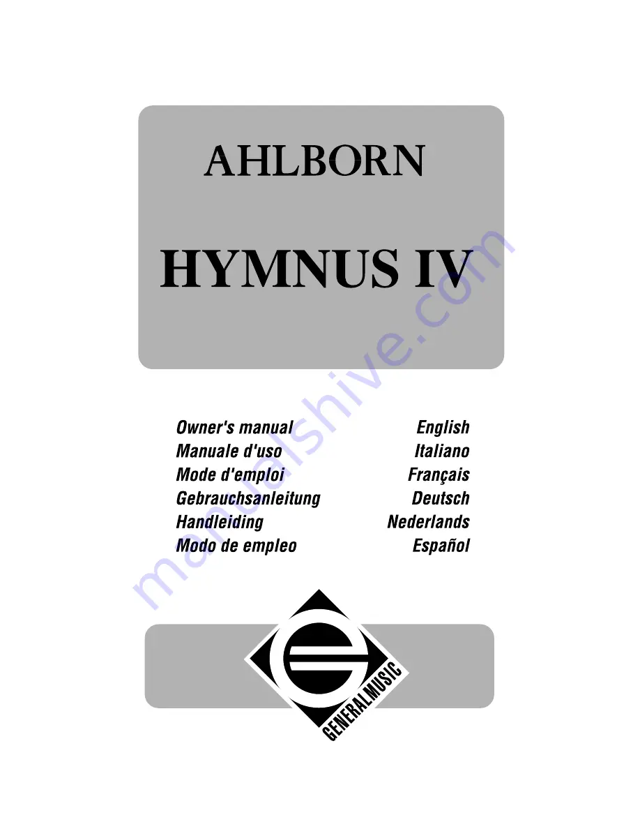 Ahlborn HYMNUS IV Скачать руководство пользователя страница 1