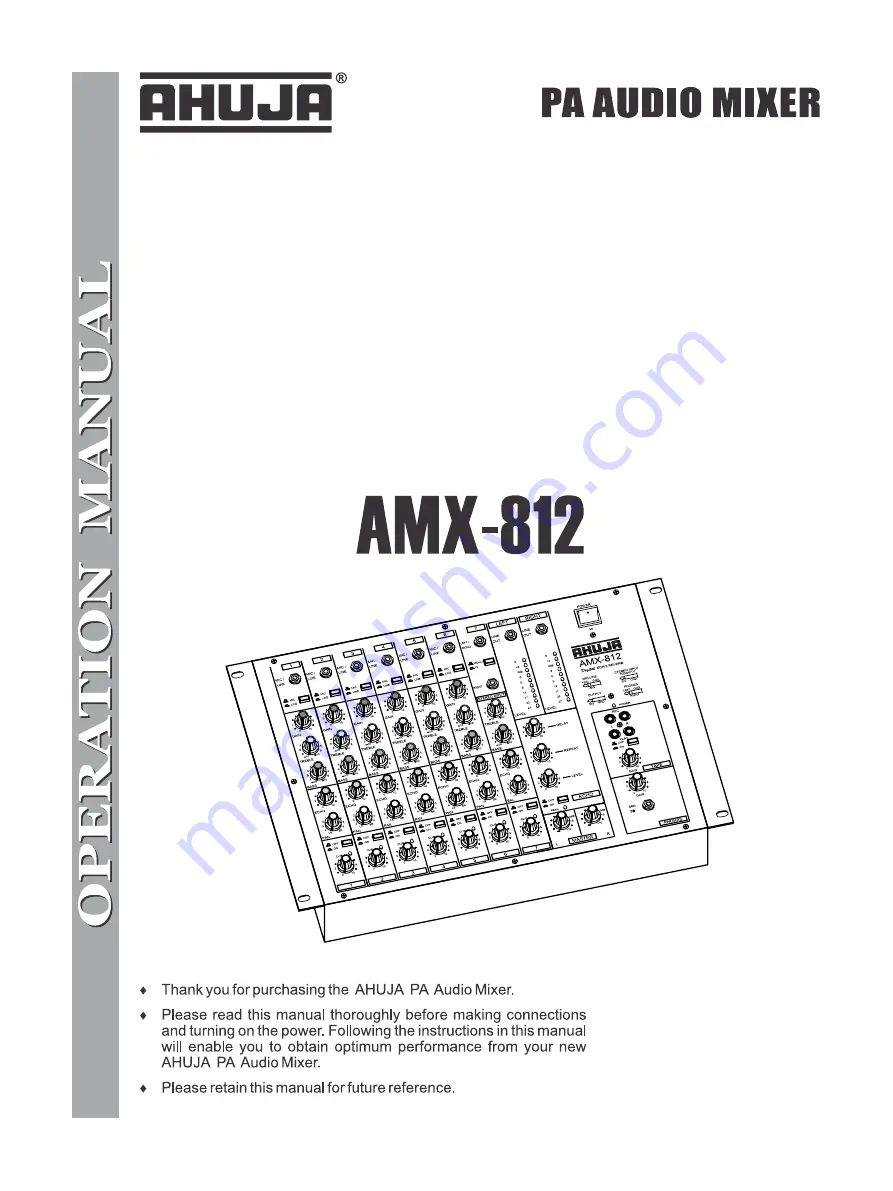 Ahuja AMX-812 Скачать руководство пользователя страница 1