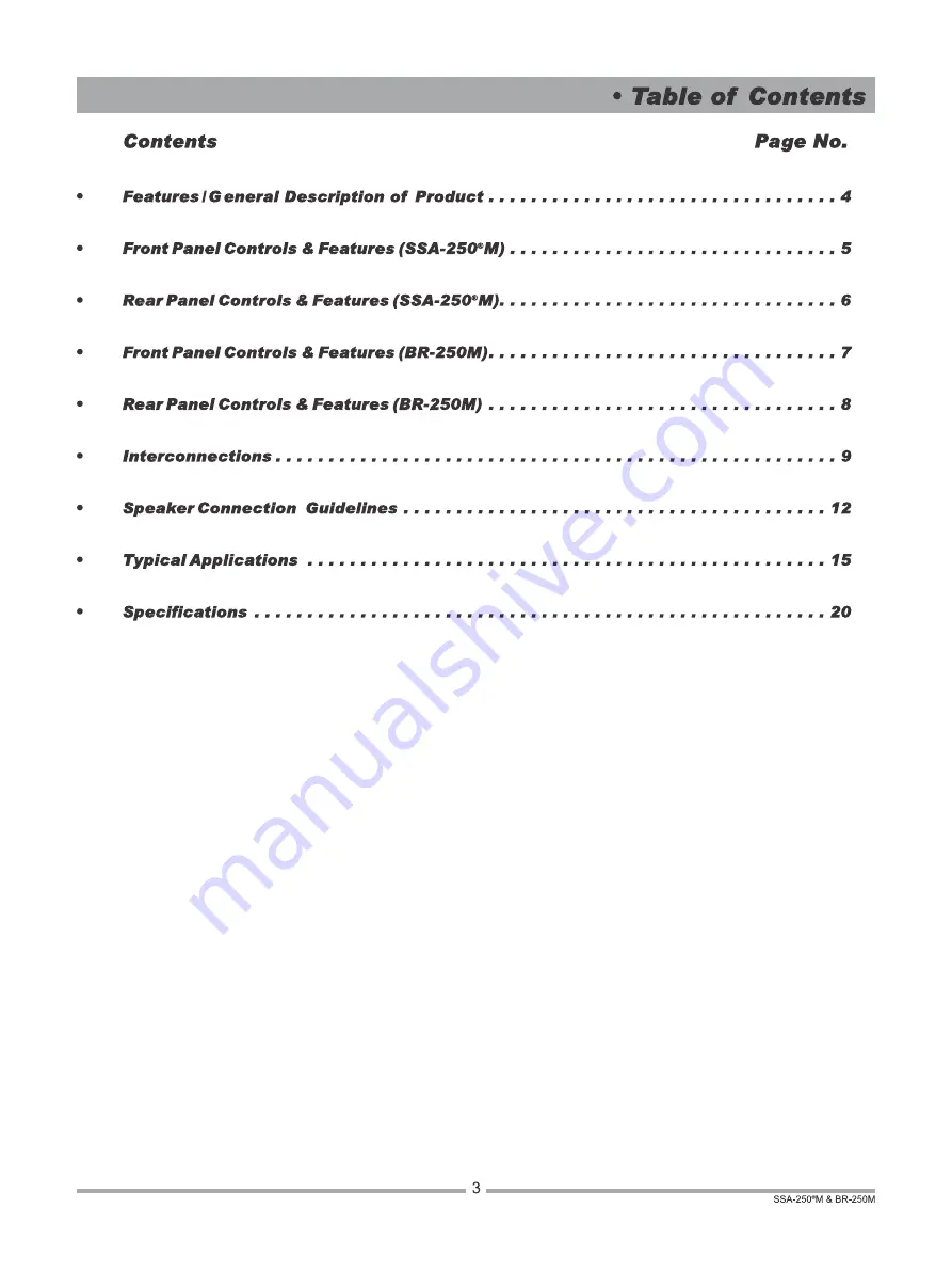 Ahuja BR-250M Operation Manual Download Page 3