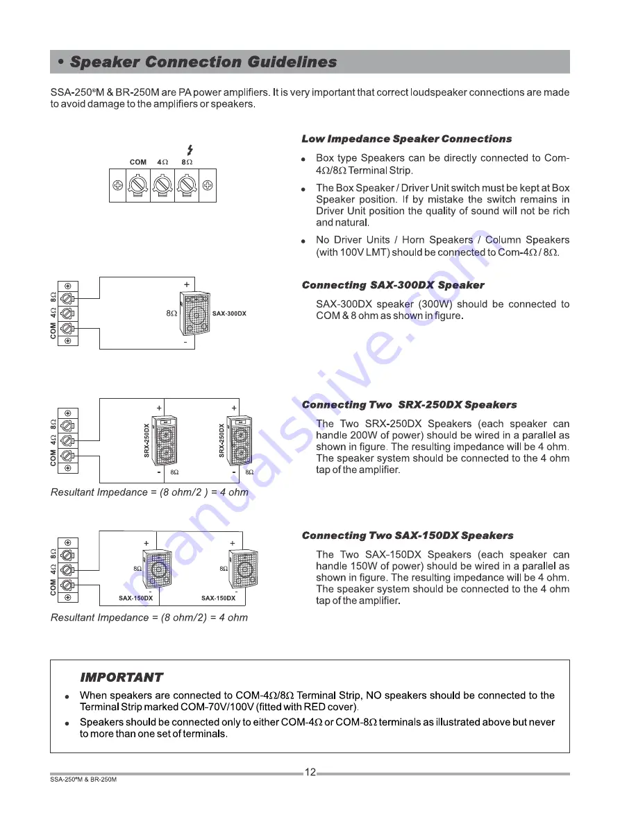 Ahuja BR-250M Operation Manual Download Page 12