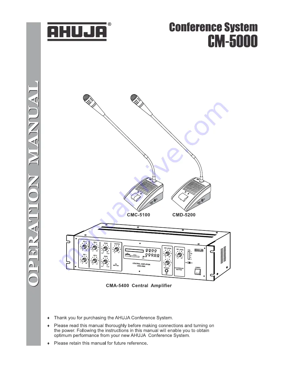 Ahuja CM-5000 Скачать руководство пользователя страница 1