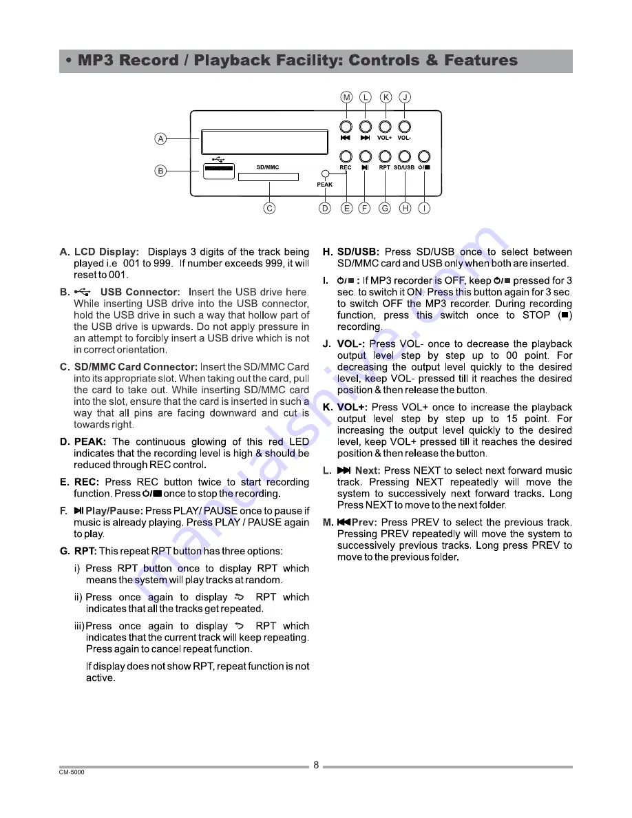 Ahuja CM-5000 Operation Manual Download Page 8