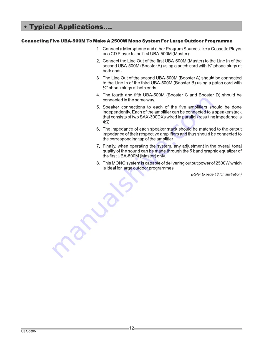 Ahuja UBA-500M Operation Manual Download Page 12