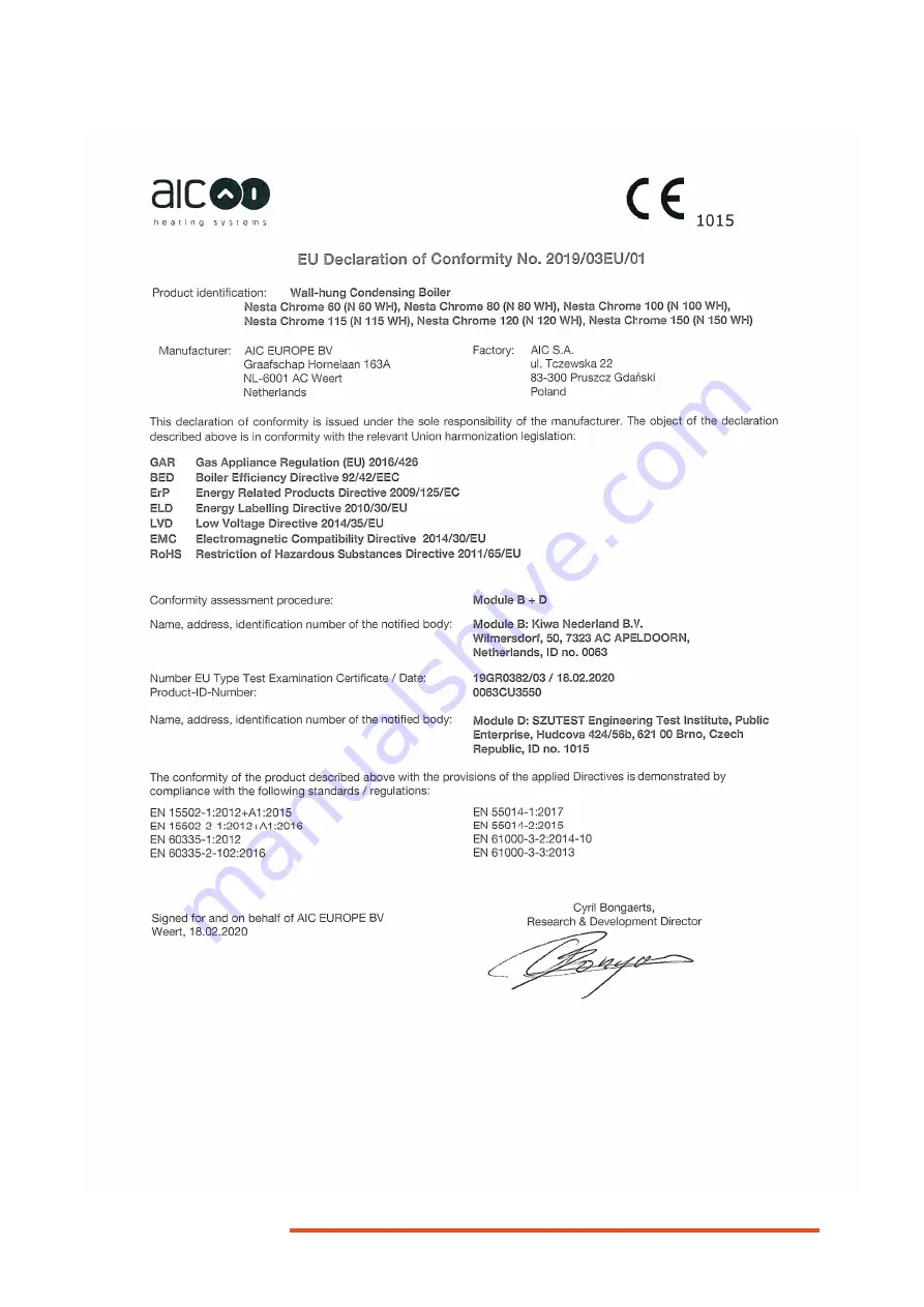 AIC N 150 WH Installation And Maintenance Manual Download Page 83