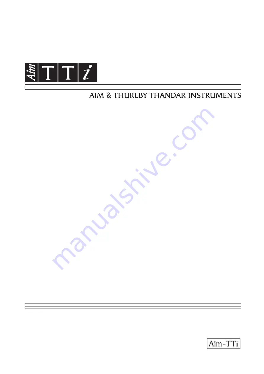 Aim-TTI TG1000 Instruction Manual Download Page 1