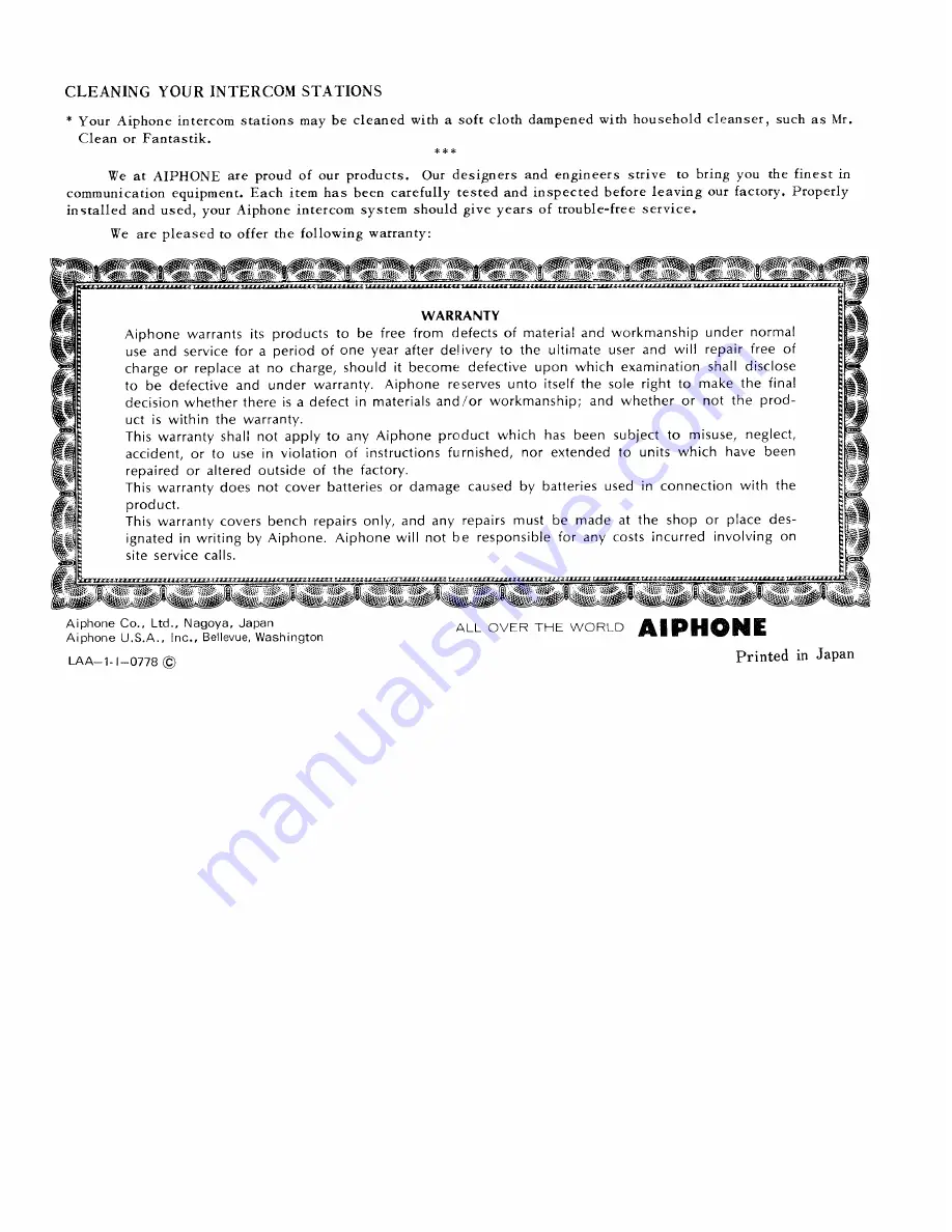 Aiphone LAA-1 User Manual Download Page 2