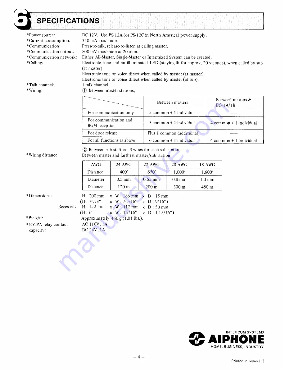 Aiphone LAF-1B Installation Manual Download Page 4