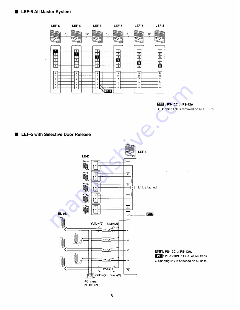 Aiphone LEF-10 Installation & Operation Manual Download Page 6